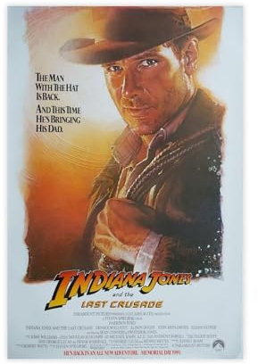 ahnld 1989 Indiana Jones und der letzte Kreuzzug Filmposter – Original-Vintage-Poster, Leinwand-Poster, Schlafzimmerdekoration, Landschaft, Büro, Raumdekoration, Geschenk, 30 x 45 cm
