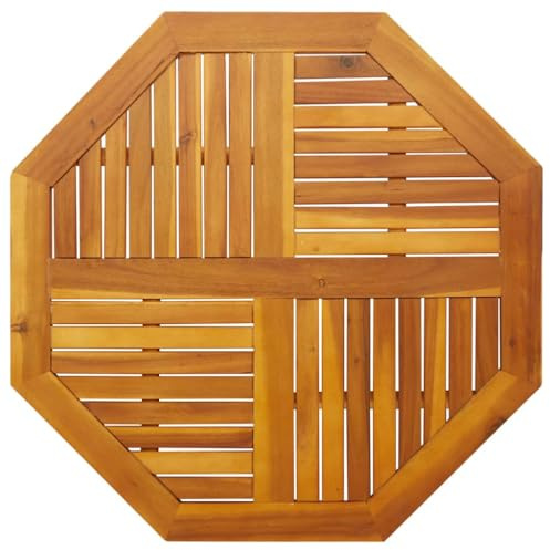 vidaXL Table Top - Octagonal, Solid Acacia Wood, 90x90x2.2 cm - ic Outdoor Dining/Tabletop Replacement, Natural Oil Finish, Garden/Patio Use