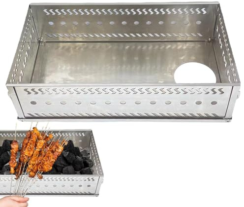 Étagère en pierre pour sauna - Grande étagère en pierre pour poêle à bois en acier inoxydable - Accessoires de cuisinière - Panier à charbon de bois pliable et portable pour