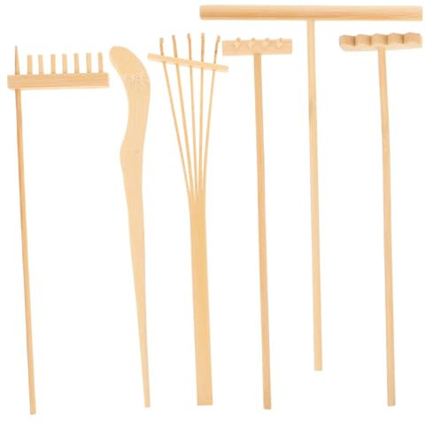 ifundom 1 Pz Piccola Decorazione del Desktop Attrezzi da Giardino Giapponesi Accessori da Giardino Zen Strumenti Sandbox da Tavolo Rastrello per Sabbia da Giardino Zen Rastrello Zen bambù