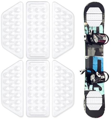 Gosknor 2 Sets mit 6stk Snowboard-StompPads, Hochwertige rutschfeste Snowboard-Stomp-Pads aus Kunststoff Langlebige Snowboard-Griff-Stomp-Pads Praktisches Snowboard-Zubehör(Schneeweiße Farbe)