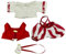 niannyyhouse 20 cm große Plüschpuppenkleidung, Mantel, Weste, Overall, Rucksack, Hanfu, antiker Stil, Anzug, 20,3 cm Puppe, Dressup (rot)