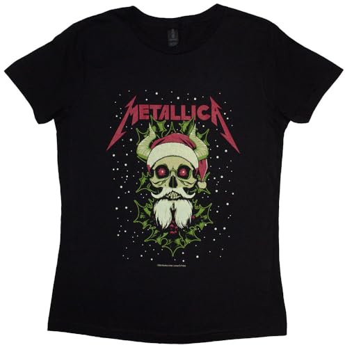Rock Off officially licensed products Metallica Santa Horns Skinny Fit T Shirt XL Black