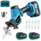Yofidra Cordless Reciprocating Saw - 3000 SPM Electric Wood Saw, with 2x3000mah Batteries, 15mm Stroke Length, 5 Blades, for Wood, Metal, Plastic