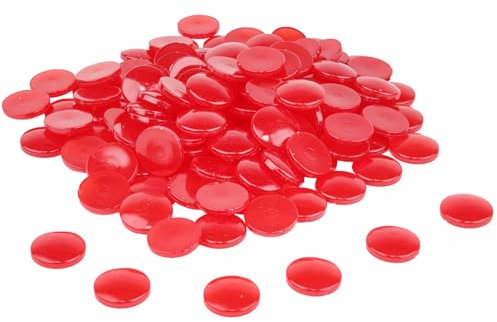 WISSNER® 100 Muggelsteine ø 20 mm, Rote Nuggets aus RE-Plastic, Bruchsicher & Robust, zum Basteln, Lernen und Dekorieren