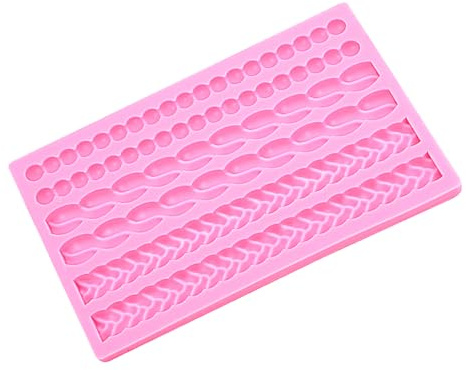 Nicear Silicone Rope Mold Pearl Mold For Fondant Silicone Pie Crust Lace Chain Molds DIY Mould Cake Fondant Mould Cupcakes Chocolate
