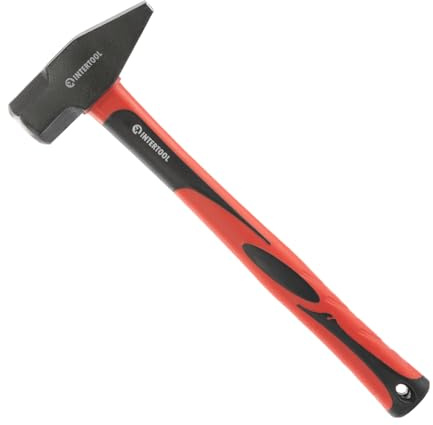 INTERTOOL Black Smith’s Hammer | 40 oz (2.5 lbs) Metal Working Tool with Shock Absorbing Anti-Slip Fiberglass Handle HT08-0251