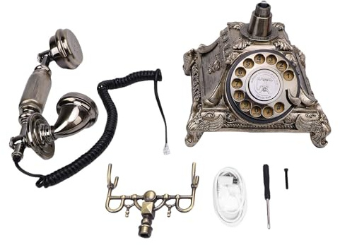 BONKZEBU Audio Gästebuch Hochzeit Telefon, Retro und Praktische 32G -Kapazität Audio Gästebuchtelefon, Personalisierte Retro -Telefon für Hochzeitsfeier (Antike Messingfarbe)