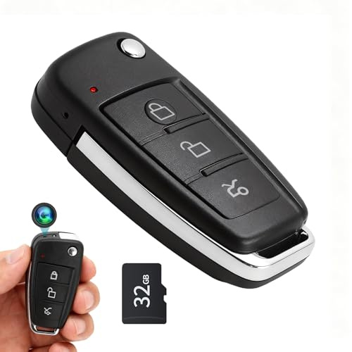 RUDTAR Spy Camera Nanny Cam No WiFi Needed Mini Hidden Camera for Home | 1080P FHD | with 32GB SD Card | Night Vision | Motion Detection | Car Key Camera for Hidden | Easy to Use | 90 Mins Working