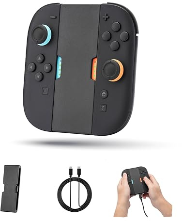 NiTHO Poignée de Charge Compatible avec Manettes Switch 2, Charging Grip avec Câble USB-C 3 m, Jouer et Charger en Même Temps, Poignée Ergonomique pour Manettes, Accessoire Gaming pour Switch 2