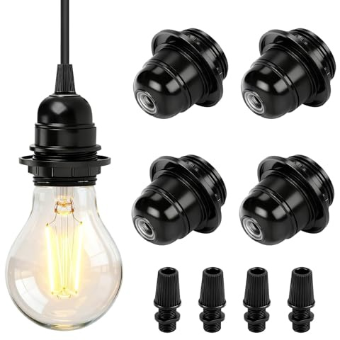 4 Piezas E27 Portalámparas de Rosca Exterior Adaptador 250V 4A