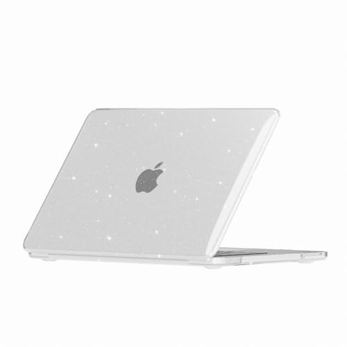 Glitter Laptop Case for MacBook Neo 13 Inch 2026 A18 Pro A3404 A3204,[Anti-Crack Material] Bling Shiny Protective Hard Plastic Shell Cover,Anti-Fingerprint & Scratch,Sparkly Clear (Glitter Clear)
