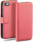 moex Custodia a Portafoglio per iPhone 6s / iPhone 6, Custodia per Cellulare con Tasca per schede e Carte Credito, Protezione a 360°, in Pelle vegana, Corallo - Rosa