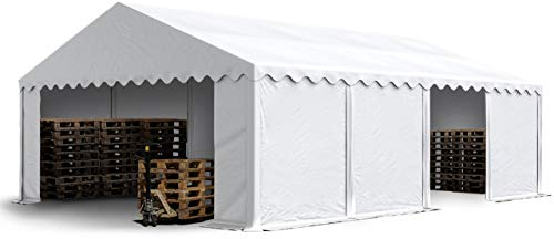 TOOLPORT Tente de Stockage 5x8 m abri bâche PVC 700 N imperméable Blanc