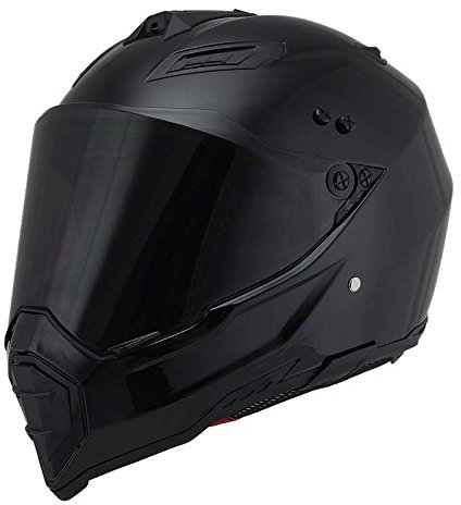 Woljay Casco da Moto Doppio Sport Casco da Fuoristrada Caschi da Motocross Sporco Bicicletta ATV UTV (Nero opaco, Medium)
