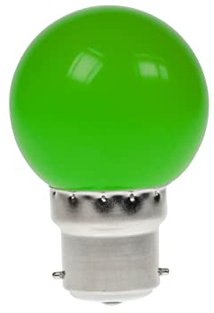 Pro-Lite Golf/LED/Green/P 240v 1w LED Golf Ball Bulb Bayonet BC B22 Green Decorative Festoon
