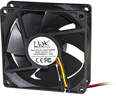 Link LKV8025B Ventilador Ball Bearing 80 x 80 x 25 12 V Conector 3 Hilos con Tornillos incluidos