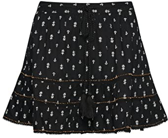 Superdry Womens Vintage Embellished MINI Skirt Rock, Black Geo, S