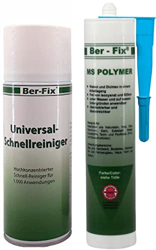 Ber-Fix MS Polymer Kleber Pool-Blau 440g + 400ml Schnellreiniger – Unterwasser-Verklebung für Poolfolien & Abdichtungen