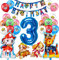 Decoración de Globos de Cumpleaños,Globos de Patrulla Canina,Globos 3 Cumpleaños,Helium Foil Balloons Cumpleaños,Suministros para Fiestas Infantiles,Niños Niñas Fiesta de Cumpleaños Globos