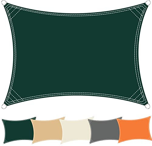 Linmssd Vela Ombreggiante 5x7.2m, Telo ombreggiante, Resistente al Clima con Kit di Fissaggio Professionale per spazi all'aperto - Verde
