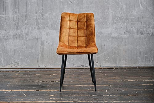 KAWOLA Esszimmerstuhl Stuhl Clara, Esszimmermöbel Stühle samt, Moderne Stühle Esszimmer, Schreibtisch Stuhl, Schminktisch Stuhl, Esstisch Stühle Velvet Cognac