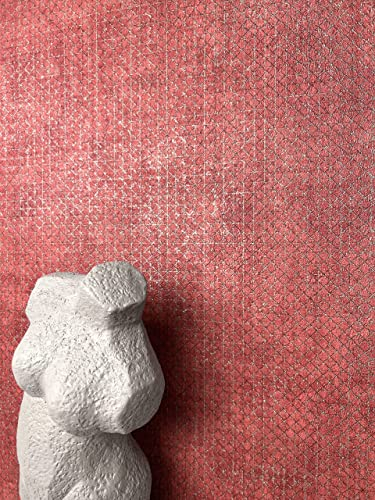 NEWROOM Papier peint Rouge Légèrement Brillant Intissé - Couleurs Unies Or Unicolore Texture Classique