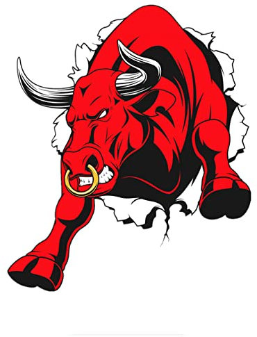 MACMRD Auto Aufkleber 17,7 * 15 cm Red of Bull Creative Car Sticker Aufkleber wasserdichte Aufkleber Dekoration