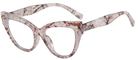 Mode Frauen Brille für Damen Retro Cat Eye Niet Dekoration Rahmen, graue Blume