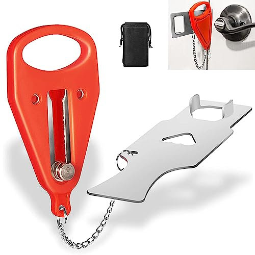 Norhogo Chaînes de porte de sécurité solides et robustes - Verrou de porte portable - Sécurité domestique - Dispositif de sécurité pour les voyages, la maison, l'appartement, l'hôtel, le motel