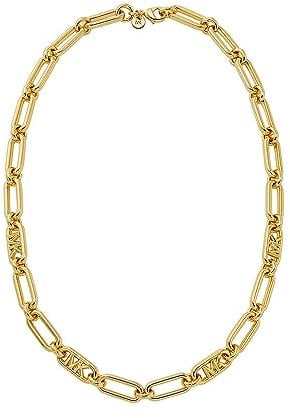 Michael Kors Premium MK Statement Link 14K vergoldete Empire-Gliederkette für Damen, MKJ828400710