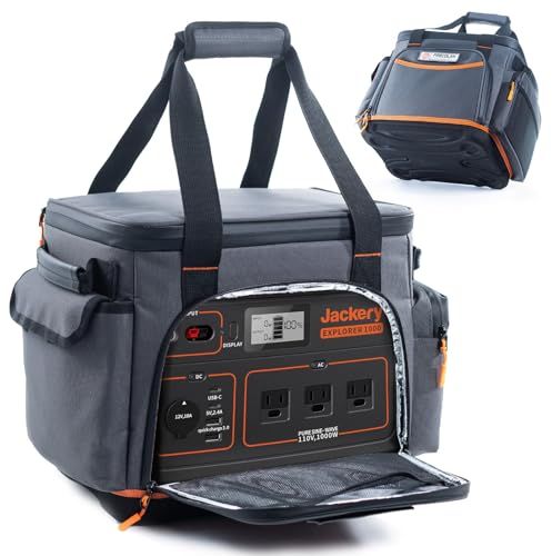 FRECOLSH Reise-Tragetasche, kompatibel mit Jackery Explorer 1000, tragbare Powerstation-Aufbewahrungstasche mit wasserdichtem Boden und Tasche für Jackery-Zubehör, nur