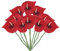 PATIKIL 13 Künstliche Anthurium Lilien Blumen 10 Pack Dauerhafte Blume Blumenschmuck Blumenstrauß für Zuhause Dekor Brautschau Hochzeit Festival Party Schwarz Rot