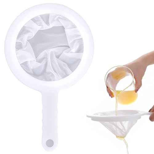 Filtre à Vin en Nylon 400 Mailles Avec Poignée 14 cm - Entonnoir Ultra Fin Sans BPA - Passoire Fine pour Jus, Lait, Huiles, Café, Vin, Lait de Soja