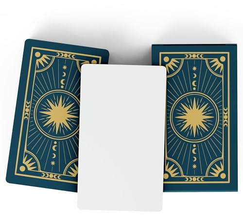 Metaphoracle Erstellen Sie Ihre eigenen Orakel-Karten – DIY Blanko-Tarotkarten – Deck mit 80 leeren Orakel-Karten mit himmlischem Goldfolien-Design – Standard-Tarotkartengröße 12,1 x 7 cm (grün)