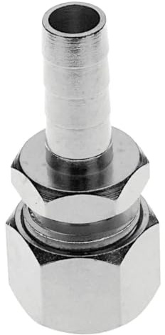 ich-zapfe.de Quetschverschraubung, Compression Fitting - Edelstahl, mit Schlauchtülle für Bierschlauch NW 7 mm