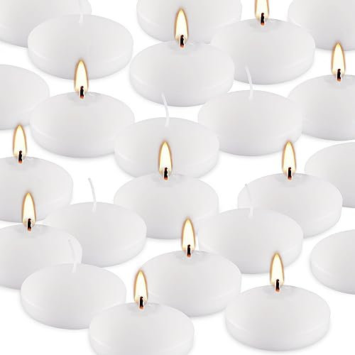 Velas flotantes de 7,6 cm, velas blancas sin perfume, para bodas, fiestas junto a la piscina, centros de mesa de vacaciones y decoración del hogar