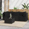 NITCA 4-TLG. Balkon Lounge Rattan Ecksofa Klein Schwarz Mit Kissen - Balkonmöbel Set (2x Eckteil + Mittelteil + Tisch)