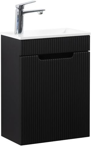 Thermis - Ensemble de meubles de salle de bain - 40 cm - Noir mat - Meuble de salle de bain avec lavabo