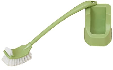 Juego De Portaescobillas para Inodoro, Cabezal De Cepillo De Doble Cara, Soporte para Estropajo De Inodoro, Limpiador De Inodoro para Limpieza De Rincones Muertos(Verde)