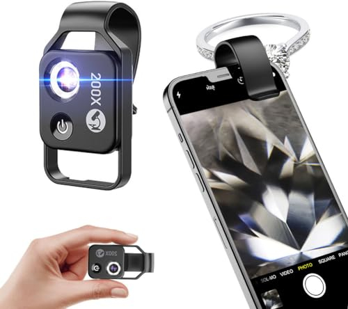 Nano Zoom Lens for iPhone, 200x Zoom Lens for iPhone, Nanozoom 200x Magnification(Black)
