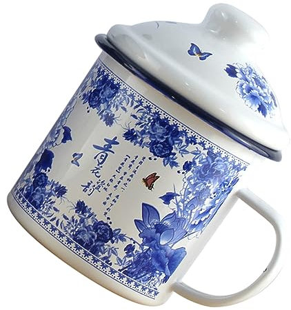 Cabilock Tasse En Émail Rétro Tasse À Boire Tasse En Porcelaine Bleue Et Blanche Tasse En Émail De Style Vintage Tasse Tasse À En Émail Tasse En Émail De Style Ancien Tasse En