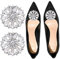 NiceYnn Lot de 2 Pince à Chaussure Amovible Boucle de Chaussures Clips pour Escarpin Sandale Pantoufle Cheveux Sac Robe Echarpe Panama Décoration Strass Rond Argenté