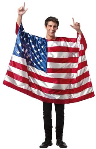 AMOYER Amerika-flaggen-kostüm, Tragbares Amerikanisches Flaggen-kostüm, Usa-flaggen-kostüm, Outfits, Patriotisches Kostüm Für Den Unabhängigkeitstag 4. Juli