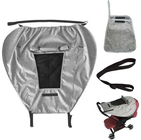 1 pare-soleil pour poussette, 1 dragonne, protection solaire, protection UV, protection contre la pluie, parasol avec fenêtre de visualisation, accessoires pour poussette