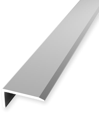 Treppenkantenprofil 10 x 20 x 1000 mm Winkelprofil Aluminium Glatt Ungebohrt Silber Einfasshöhe 0-7.7 mm Küberit