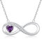 LOUISA SECRET Kette Damen mit Infinity Herz Halskette Geburtsstein Anhänger, 925 Silber Halskette für Frauen, Geburtstag Valentinstag Weihnachten Muttertag Schmuck Geschenke für Frauen Freundin Sie