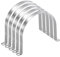 sourcing map 5pcs 6 5/16 Inch 160mm Conduit Clamps, M160 U Tube Pipe Clamp, Stainless Steel Rigid Pipe Strap, U Shaped Bracket with Two Hole for Pipe Tube Hose Wire Cord,Thick