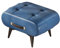 Osmanischer Hocker mit Metallbein und gepolstertem Sitz aus PU-Leder, Kleiner Fußhocker, Fußstütze für Wohnzimmer und Esszimmer