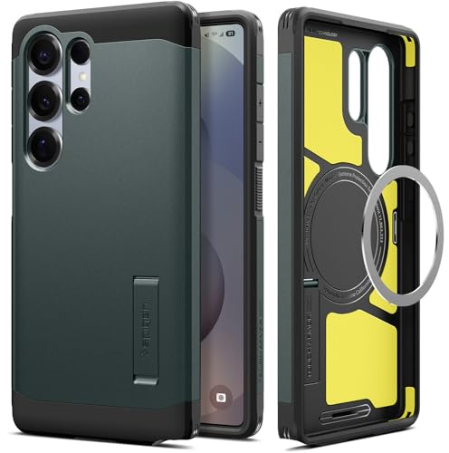 Spigen Tough Armor MagFit Case for Samsung Galaxy S25 Ultra - Abyss Green